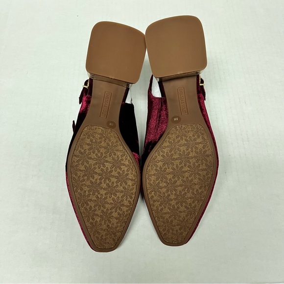 Mary Jane velvet burgundy Block Heel Slingbacks 8 |cottagecore fall Balletcore - Picture 12 of 13
